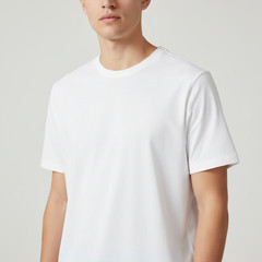 2pcs Crew Neck T-Shirt Short Sleeve Basic Tee Soft Cotton Casual Undershirt