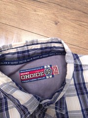 Henry Choice Blue Jeans Men’s XL Shirt Daytona Speedway Gasoline Racing Patches
