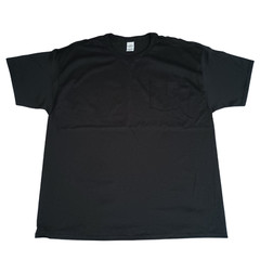 Hanes 5190 Men’s Short Sleeve Beefy-T, 100% Cotton Chest Pocket, Black Tee 2XL