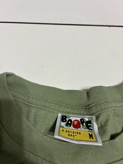 Vintage BAPE A Bathing Ape Shirt Medium Olive Long Sleeve Skater Streetwear Y2K