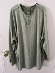 Tommy Bahama Islandzone Heather Green Henley Long Sleeve Space Dye UPF 30 3XLB