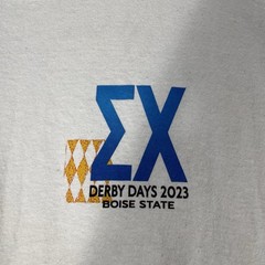 Sigma Chi Derby Days 2023 T-shirt Mens Large Beige Fraternity Racing Cotton Tee