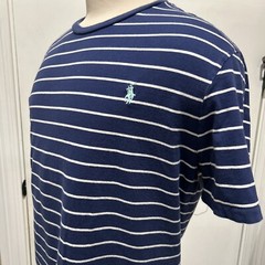 Mens XLTG Polo Ralph Lauren Plain Striped T/Tee Shirt Crewneck Short Sleeve