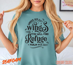 Unisex Psalm 91:4 Bible T-Shirt, Men T shirt,Women T shirt Gift Christian Top