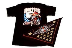 2 Hooters Uniform XL Sturgis T-Shirt USA Flag 2 Bandanna OOP work store closed
