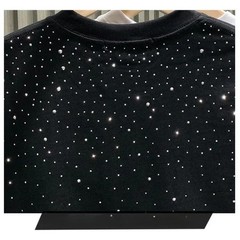 New Men Women Luxury Diamond Rhinestones Black White T-Shirt High Quality