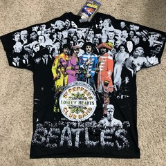 Vintage BEATLES T-Shirt SINGLE STITCH Double Sided PAINTED Sz XL NEW OLD STOCK