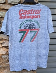 Lucky Brand Rally T Shirt Castrol Autosport 77 L Double Sided Gray Marled