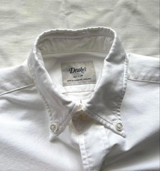 DRAKES BEAMS F Oxford Shirt White Long Sleeve Button Down Size M