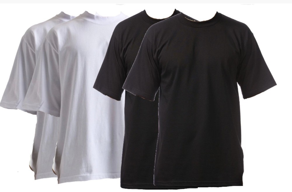 Pack Of 4 ( 2 white ,2 black) Heavyweight Stylish Plain Top TShirt( 2XL SIZE)