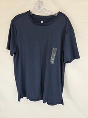 2 Pack All in Motion Mens Short Sleeve Active T-Shirt Navy Blue Crew Neck Size M