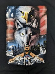 2001 Sturgis Eagle Wolf Biker T-Shirt Mens XL Sturgis Motorcycle Rally Black
