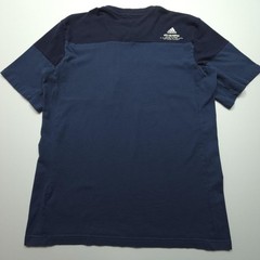 Adidas Mens Shirt Medium Blue Built For Purpose Colorblock Zip Pocket Sports Tee