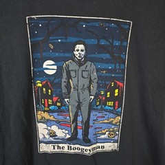 John Carpenter Halloween Michael Myers The Boogeyman Tarot Card Black T-Shirt L