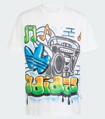 NEW MEN’S ADIDAS ORIGINALS AIRBRUSH GRAFFITI TREFOIL SHIRT ~SIZE XL #JD0676