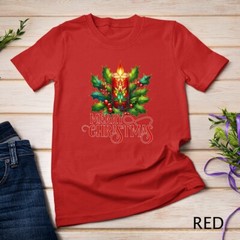 Beautiful and Festive Holiday Candle Graphic Funny Christmas Unisex T-shirt