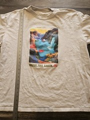 Nike Water, Fire, Earth Light Bone Graphic T Shirt FB9813-072 Size XXLarge
