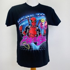 Deadpool Men Size Large 42/44 T-Shirt Here To Party Licensed Marvel Comics Movie