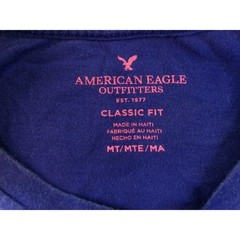 American Eagle Mens Classic Fit Eagle Graphic T-Shirt Blue Medium Tall MT