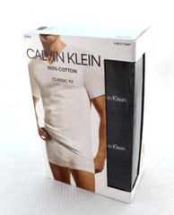 NWB CALVIN KLEIN S 34-36 Black 3-Pack 100% Cotton Stretch Men T-Shirts MSRP $42