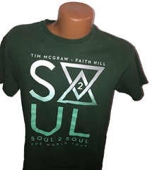 Tim McGraw Faith Hill Country Soul 2 Soul Green Tour T Shirt Men’s Size Medium