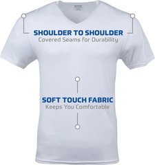 Men’s V-Neck T-Shirts, Multipack, Style G1103 Large, White (6-pack)