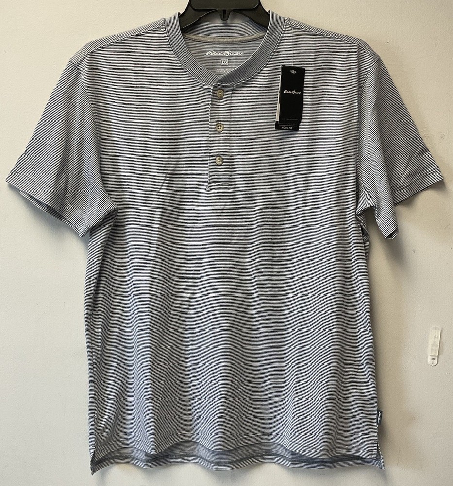 *NWT* Eddie Bauer Men’s (Size L) Supersoft Henley, 1/4 Button