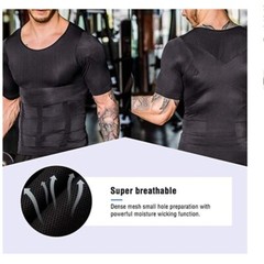 Men Slimming Tummy Control Tank Top Body Shaper Belly Chest Compression Shirt
