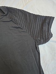 Coofandy Men’s Ribbed Shoulder Short Sleeve T-Shirt Black Size XL