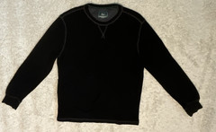 G.H. Bass Co. Men’s Long Sleeve Pullover Waffle Henley Shirt Black Size XL