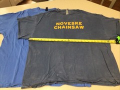 2 XXL “NOVESKE CHAINSAW” Tshirts, Blue, Gilden Shirts, Blue