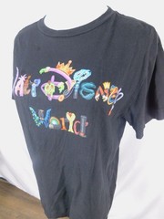 Walt Disney World Multicolor Logo Graphic T-Shirt S Black Cotton Unisex