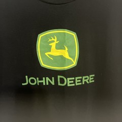 John Deere Logo T Shirt Men’s Large Black Graphic Tee Farm Tractor Cotton USA