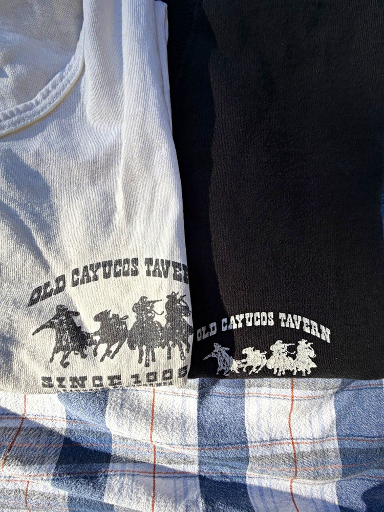 Old Cayucos Tavern Vintage Cowboy (XL) T-Shirt and (L)Tank Top “Bundle”.