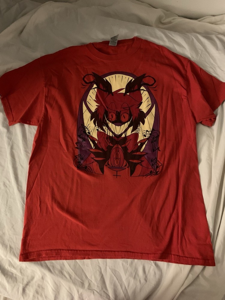 OFFICIAL Demon Alastor Large Shirt Hazbin Hotel Vivziepop Shark Robot