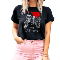 The Lost Boys Skull Movie Horror T-Shirt Black S-3XL