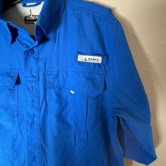 Habit Men’s Solar Factor Fishing Shirt Size S/P Lapis Blue
