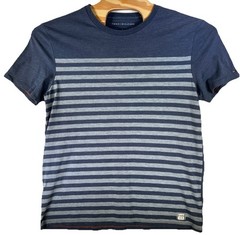 Tommy Hilfiger Men’s Sandbar Crew Neck T-Shirt Slate Blue Light Blue Striped SzL