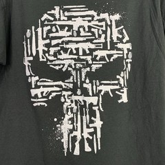 Tee Villain tshirt The Punisher guns gray grey ringspun cotton unisex medium M