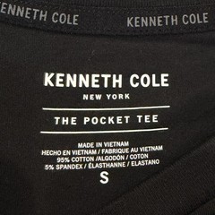 Kenneth Cole New York Men’s Short Sleeve Pocket Tee Small Black Stretch NWT