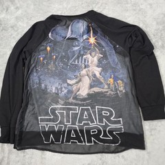 Star Wars Shirt Mens Large Black Hildebrandt Art Long Sleeve Sci-Fi Retro Poster