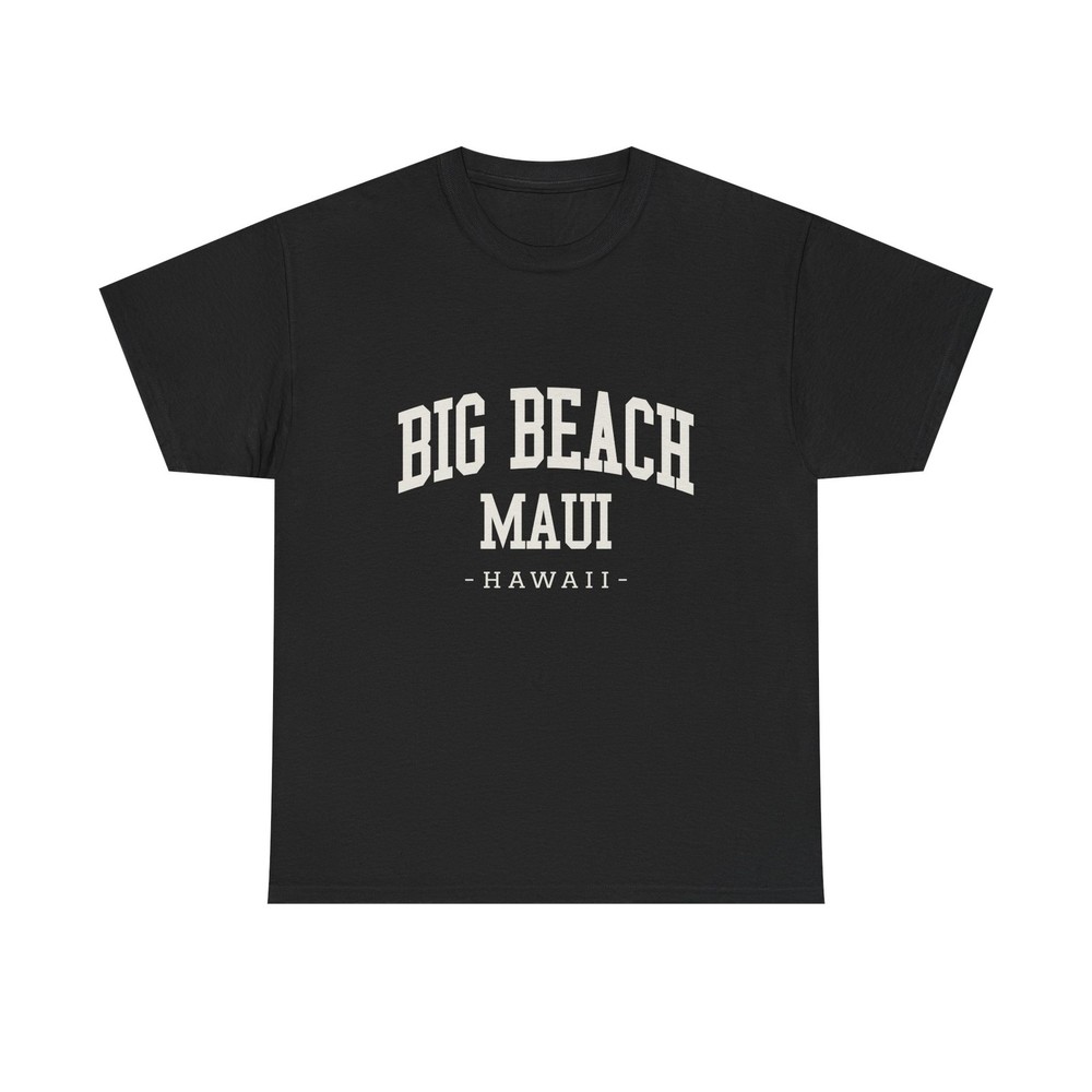 Big Beach Maui Hawaii Minimalist, Hawaii Souvenir, College Aestheticblack Tee