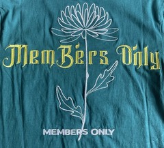 Members Only Mens Teal Green S T-Shirt Embroidered Chrysanthemum Double Sided