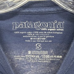 Patagonia Hiroshige T Shirt Mens Small Navy Made In USA Long Sleeve Mount Fuji