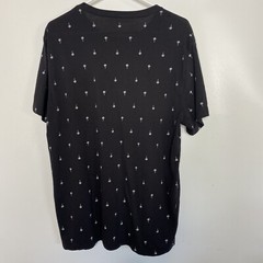 Old Navy T Shirt Mens Black White Palm Tree Soft Wash Short Sleeve Casual Crew