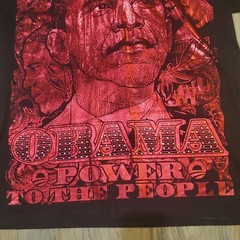 President Barack OBAMA Power To The People red foil studded Shirt