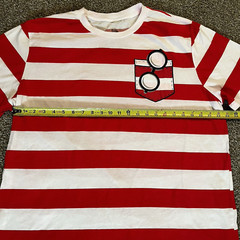 Where’s Waldo Striped T-Shirt Unisex XXL Costume Faux Pocket Cosplay Novelty