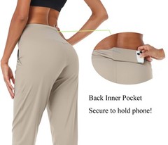 Women’s Joggers High Waist Yoga Pockets Sweatpants Sport Workout Pants Khaki …