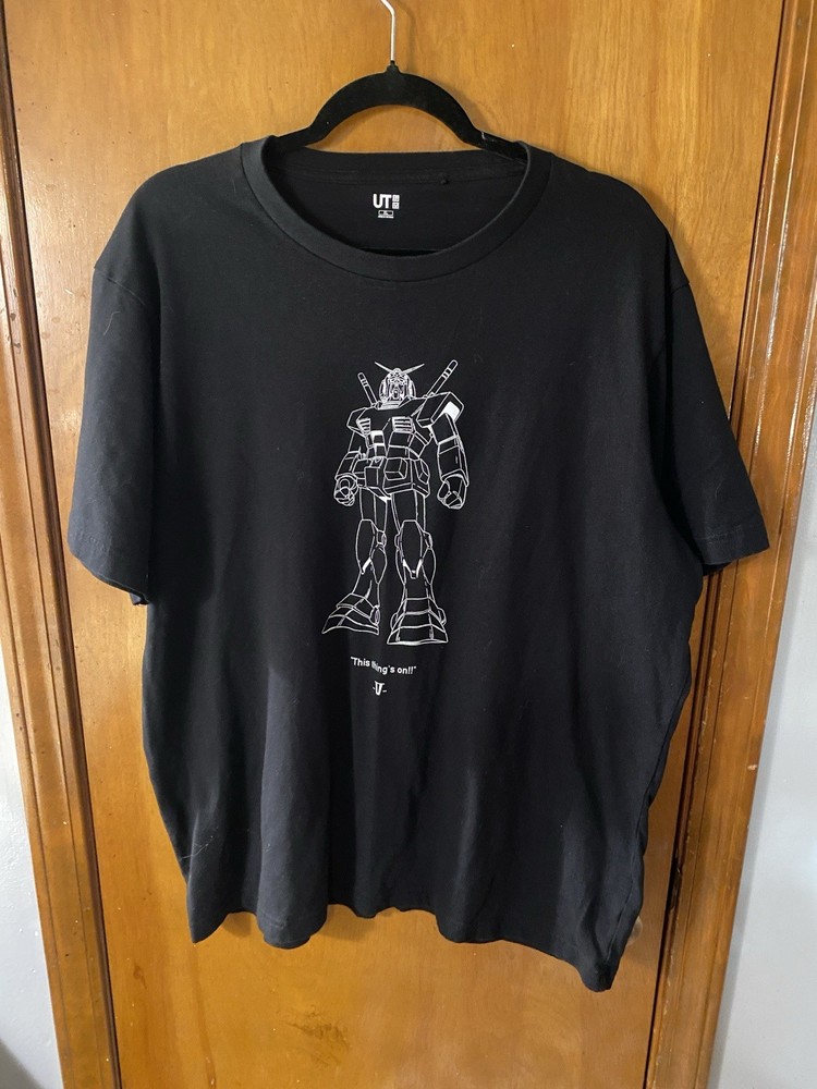 XL Size UNIQLO Mobile Suit Gundam Series UT RX-78-2 T-shirt Black