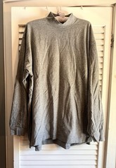 Duluth Trading Co Longtail T Long Sleeve T-Shirt Mock Neck Gray Utility Work XL